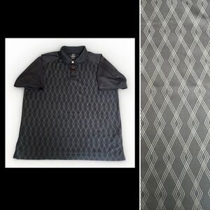 Page & Tuttle Argyle Print Golf Polo Men's sz L Grey